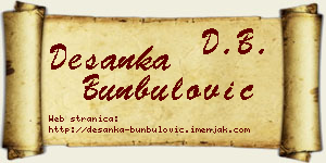 Desanka Bunbulović vizit kartica